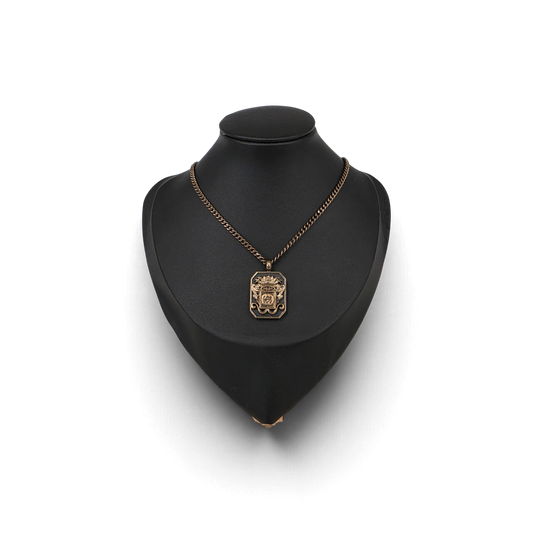 Necklace GUCCI Rank (B) Crest Emblem Gold SV925
