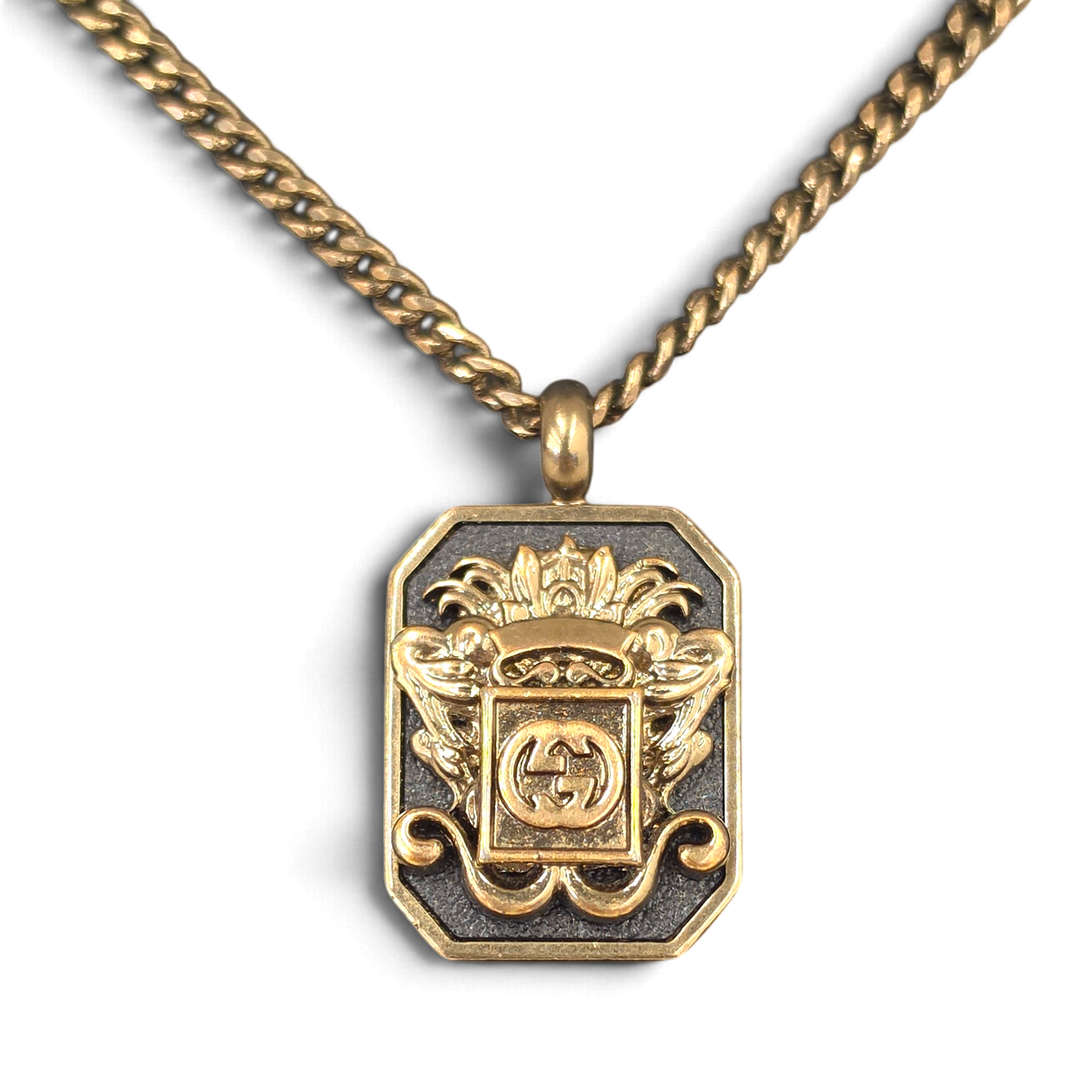Necklace GUCCI Rank (B) Crest Emblem Gold SV925