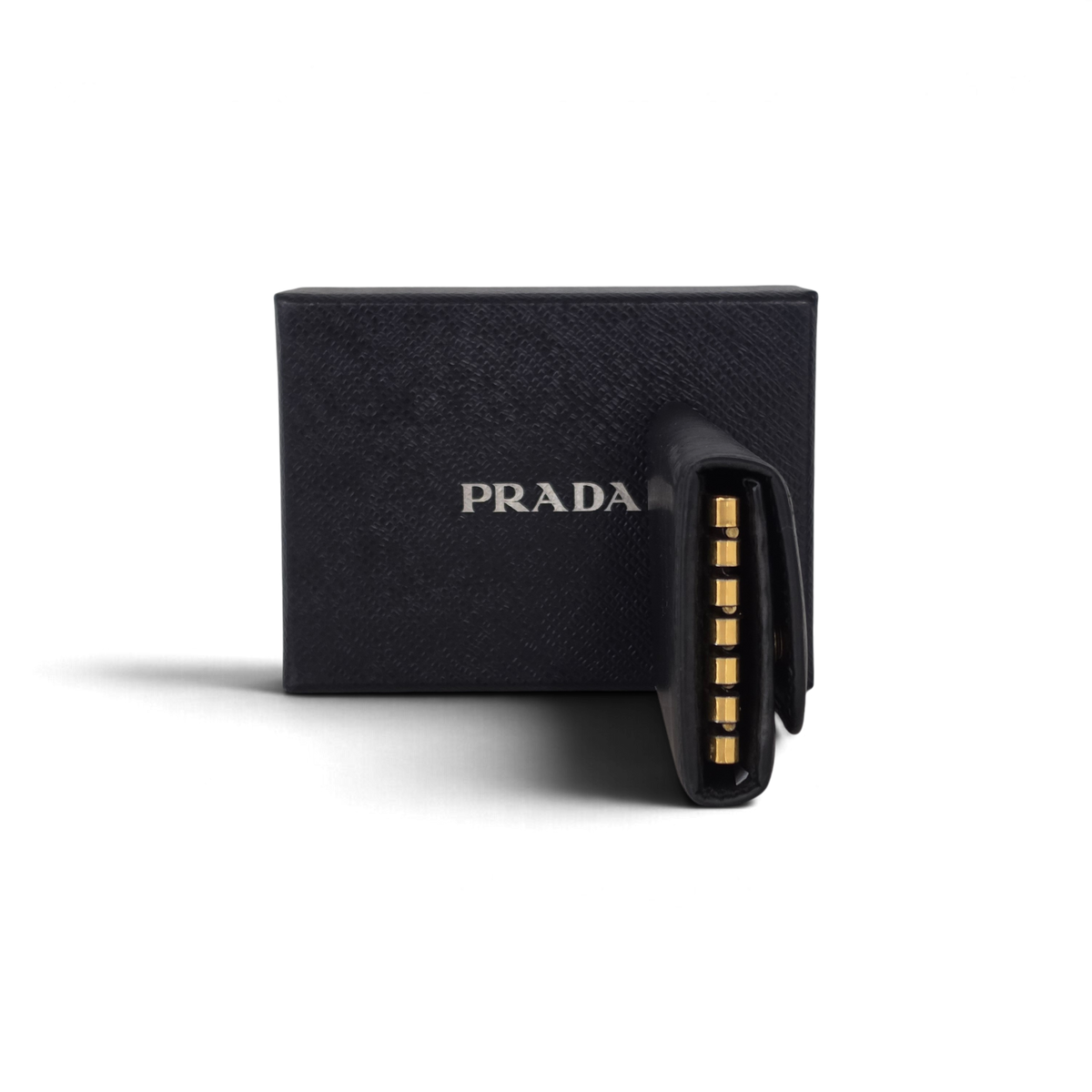 PRADA Key Case 1PG222 Rank (B) Black Stain