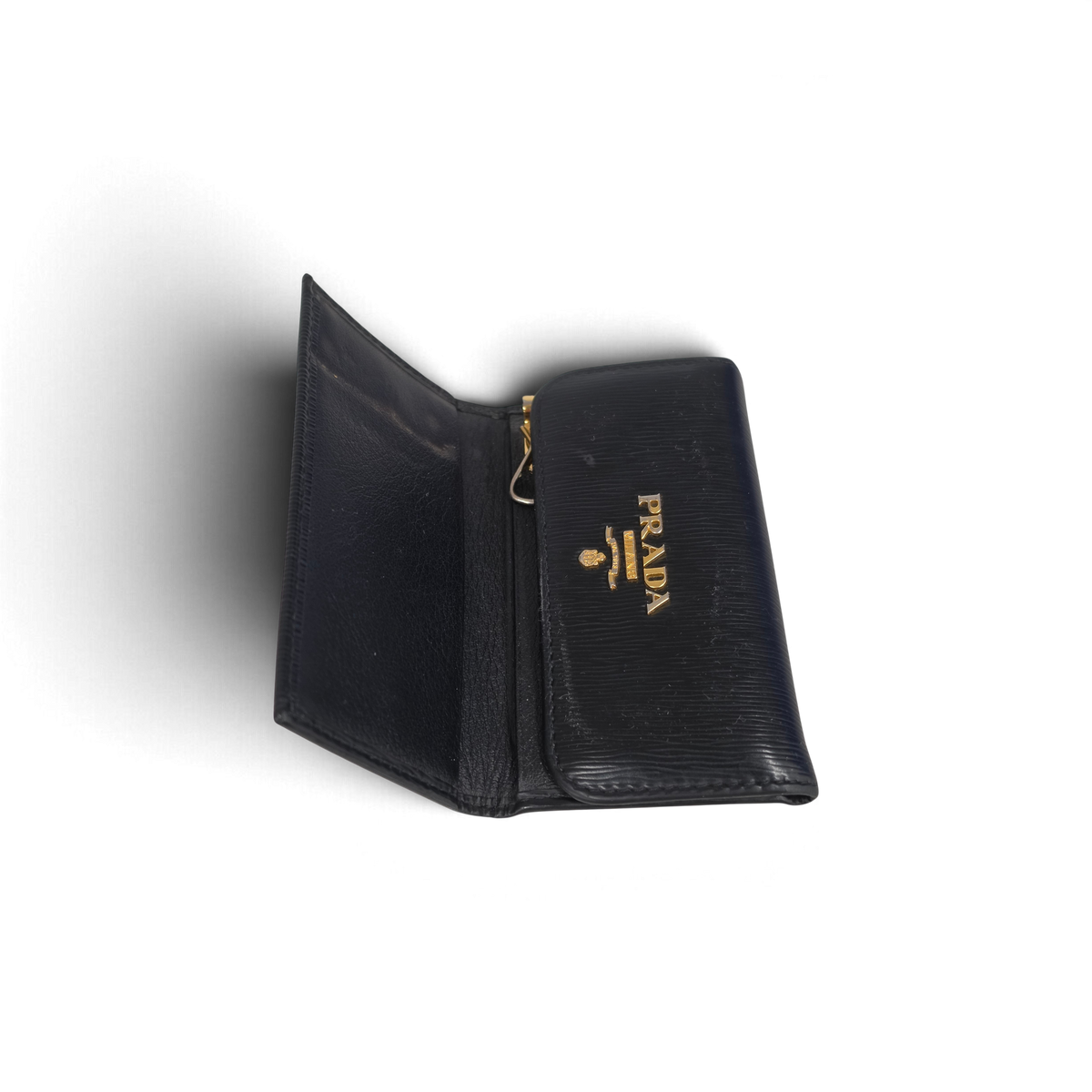 PRADA Key Case 1PG222 Rank (B) Black Stain