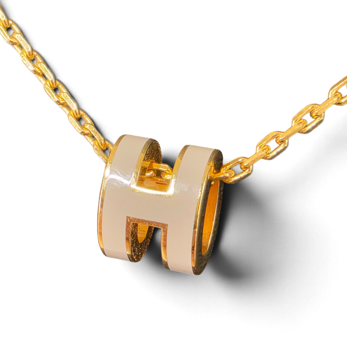 Hermes Necklace Rank(B) Marron Glace Mini Pop H pendant