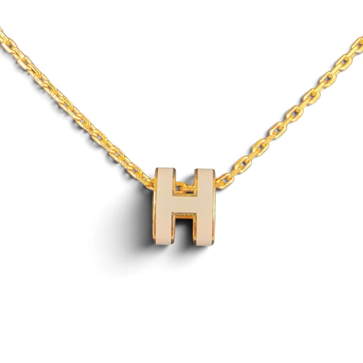 Hermes Necklace Rank(B) Marron Glace Mini Pop H pendant