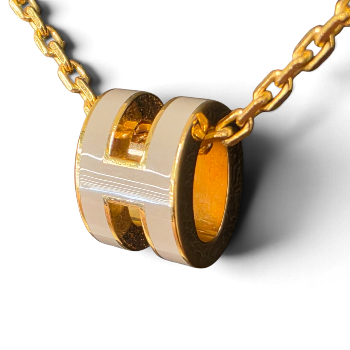 Hermes Necklace Rank(B) Marron Glace Mini Pop H pendant