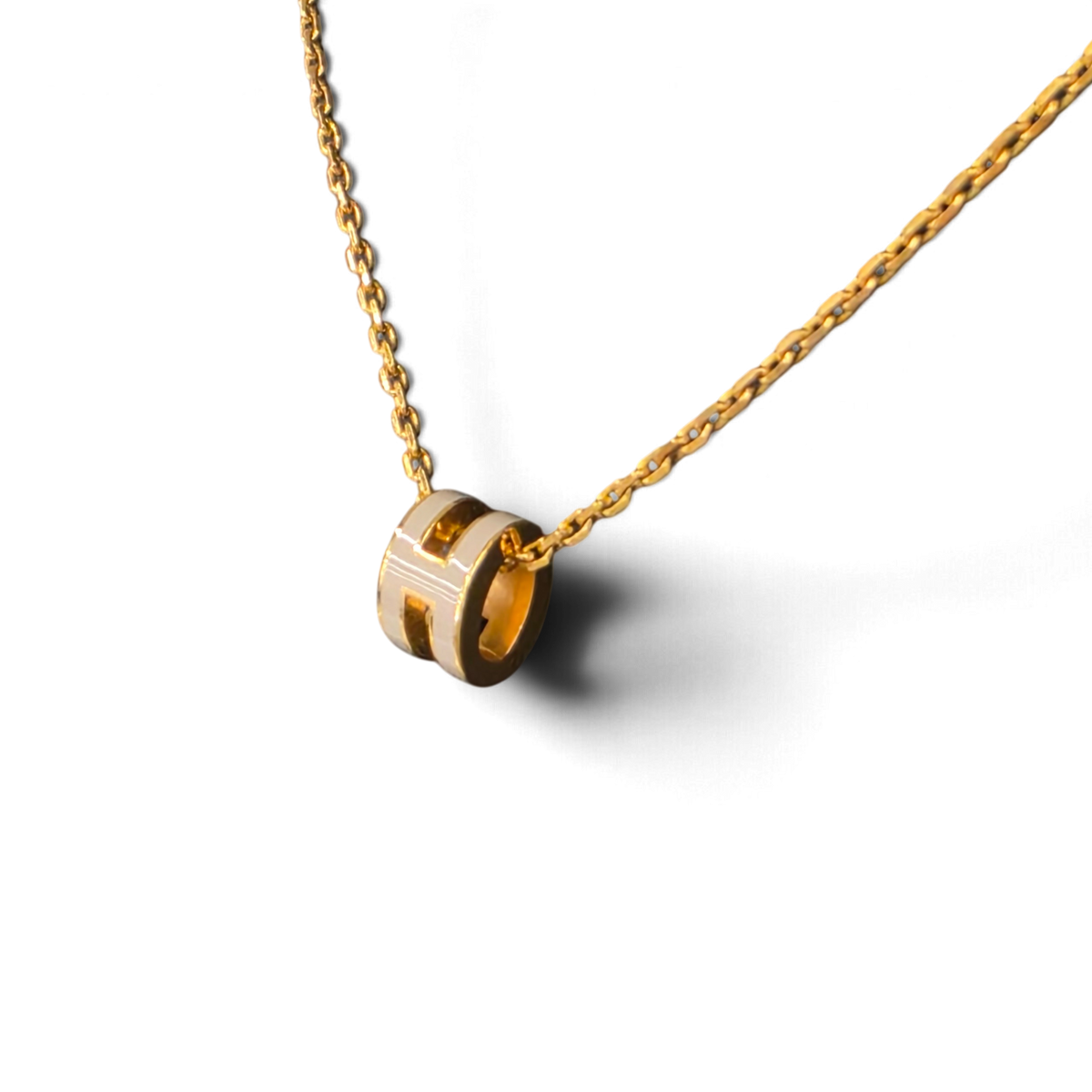 Hermes Necklace Rank(B) Marron Glace Mini Pop H pendant