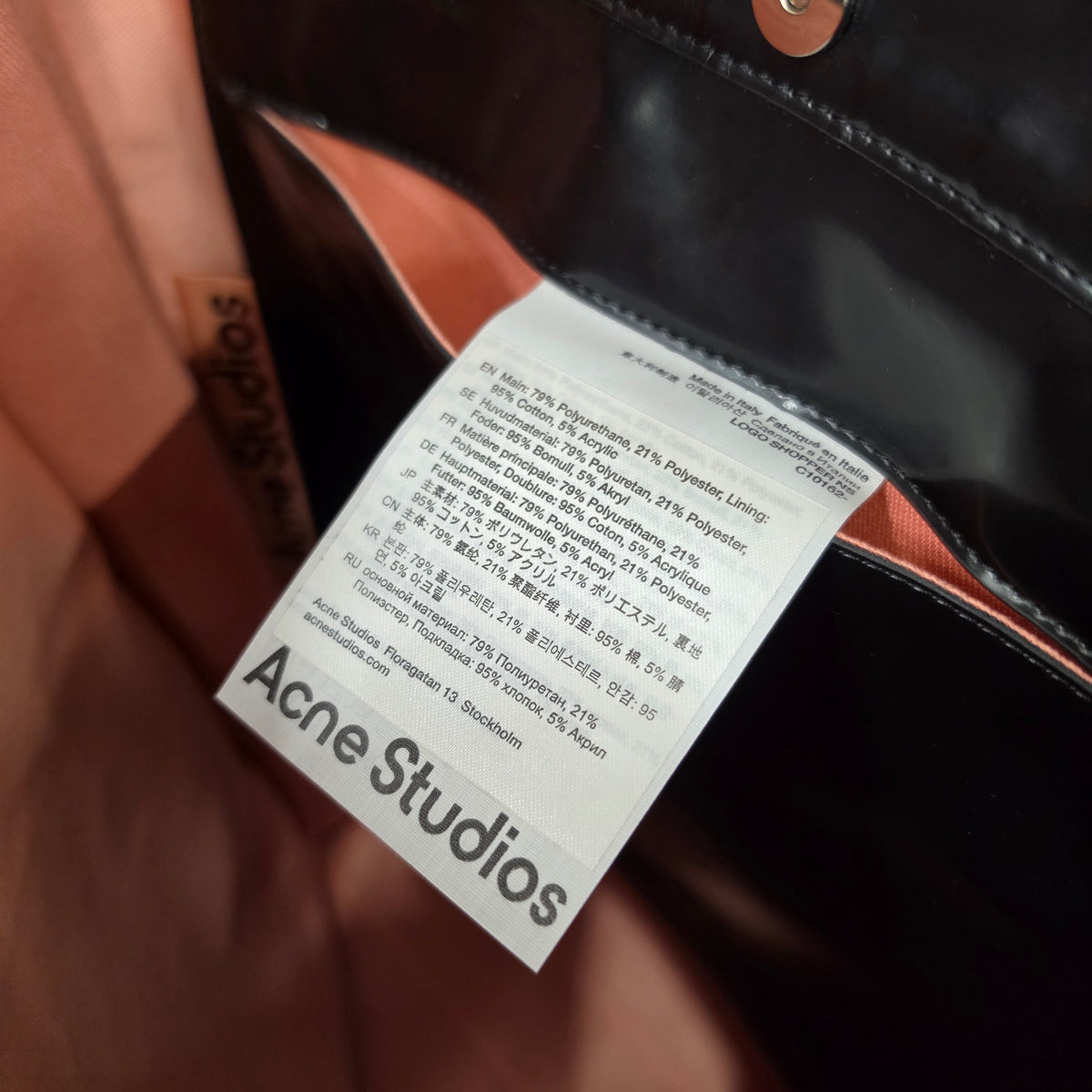 Acne Studio Tote Bag Rank (B) Black C10162-Logo SHOPPER NS