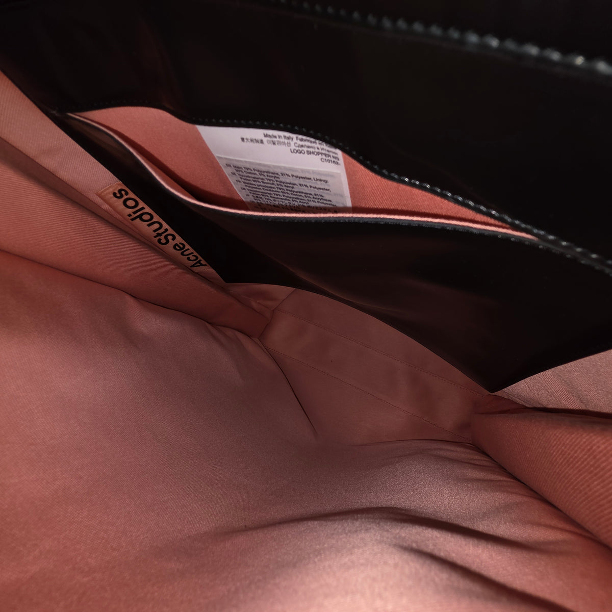 Acne Studio Tote Bag Rank (B) Black C10162-Logo SHOPPER NS