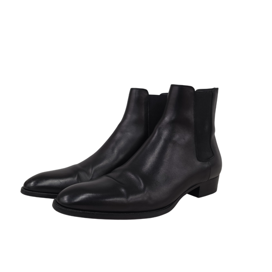 Saint Laurent Paris Side Gore Boots 44 Mens Black Rank (B) Scratch DI592438
