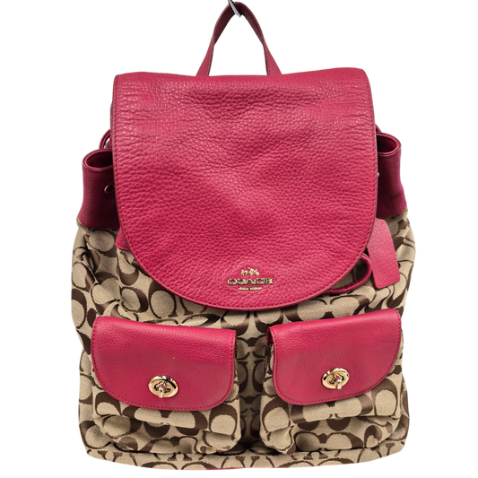 COACH Shoulder Bag F37476 Brown/Red Rank(B)