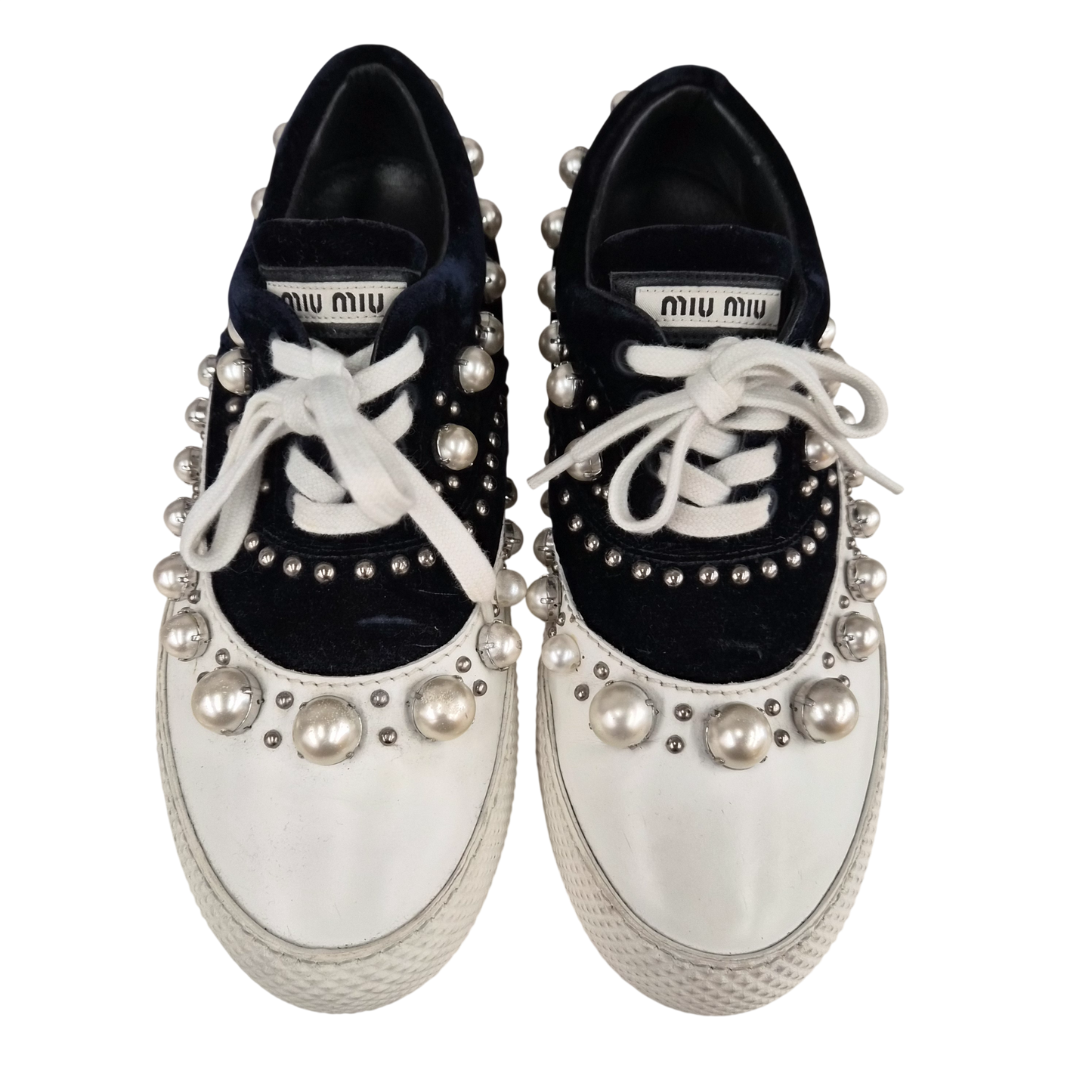 MIU MIU Sneaker SIZE 38 5E0798 Lady's Black/White Rank(B)