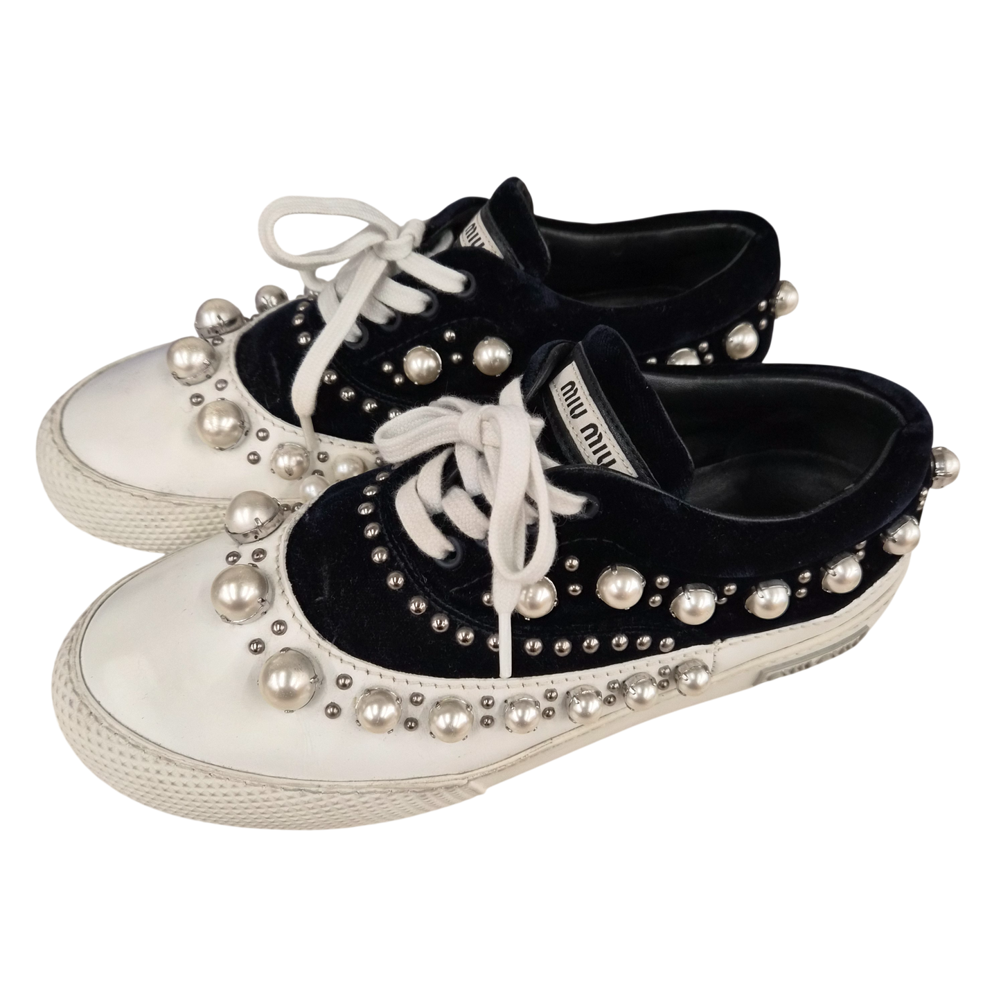 MIU MIU Sneaker SIZE 38 5E0798 Lady's Black/White Rank(B)