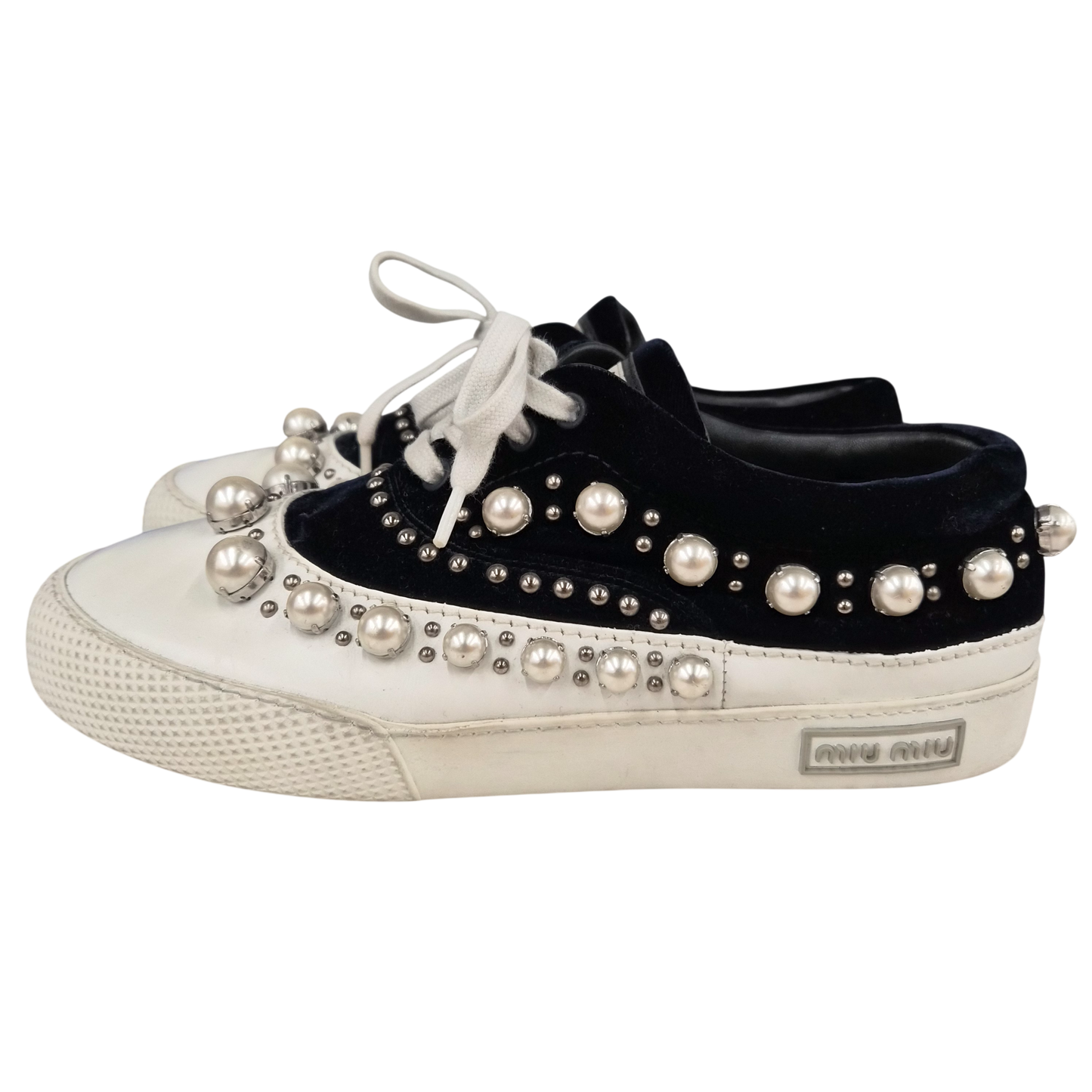 MIU MIU Sneaker SIZE 38 5E0798 Lady's Black/White Rank(B)