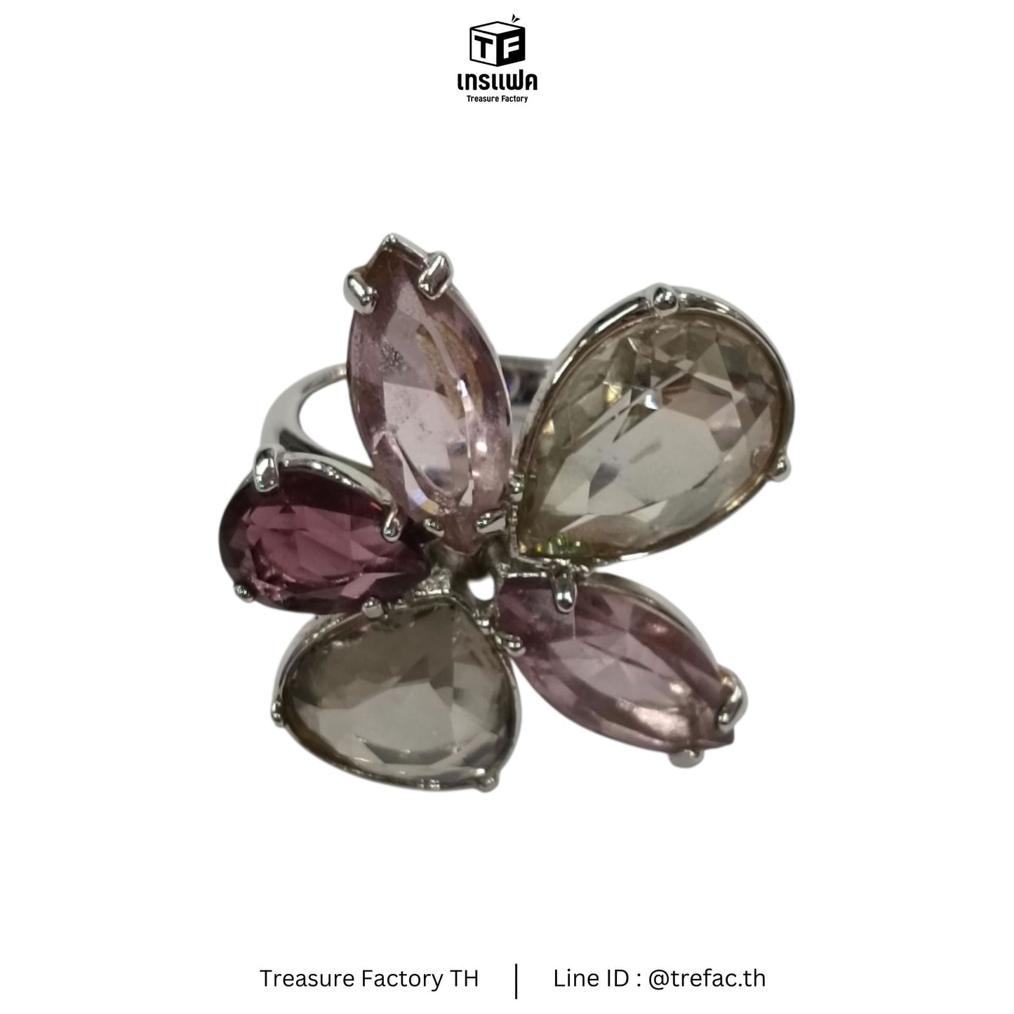 Swarovski Ring Purple/Silver Size 58