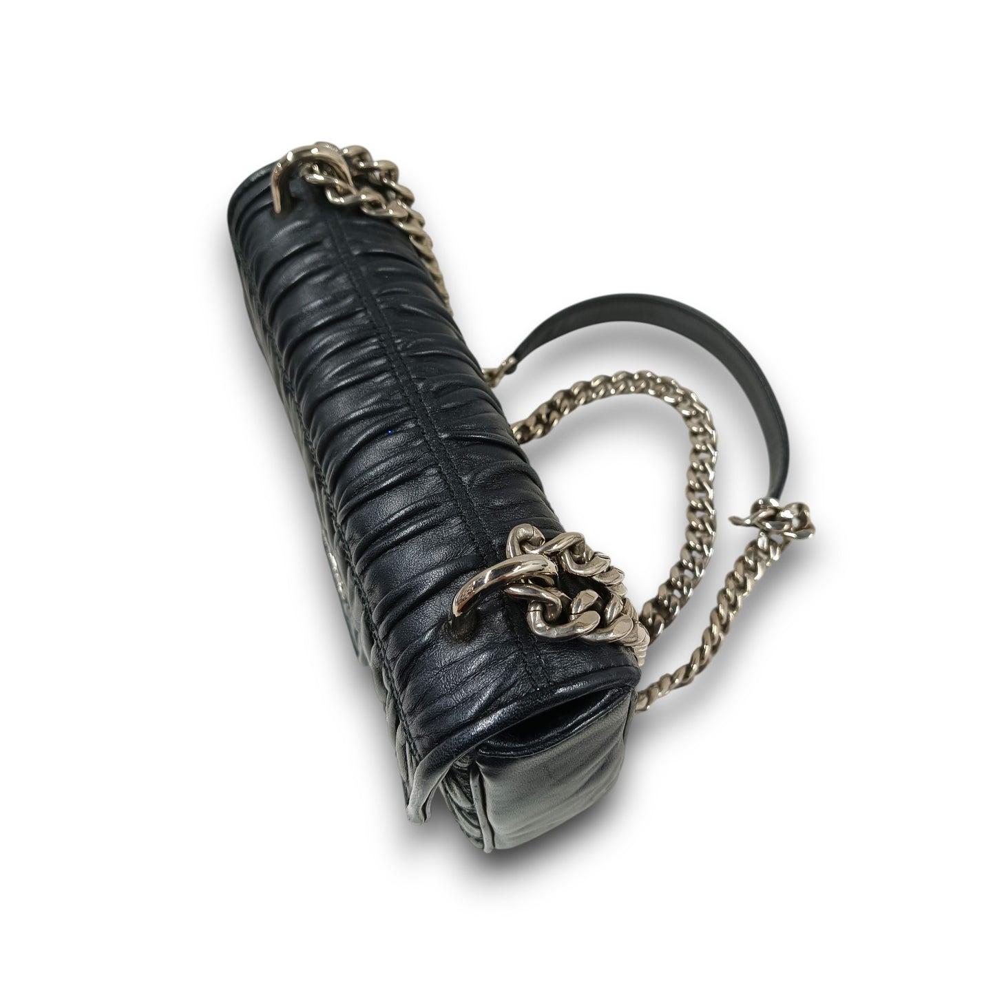 PRADA Shoulder Bag 1BD140 Rank (B) Black Damage/Stain