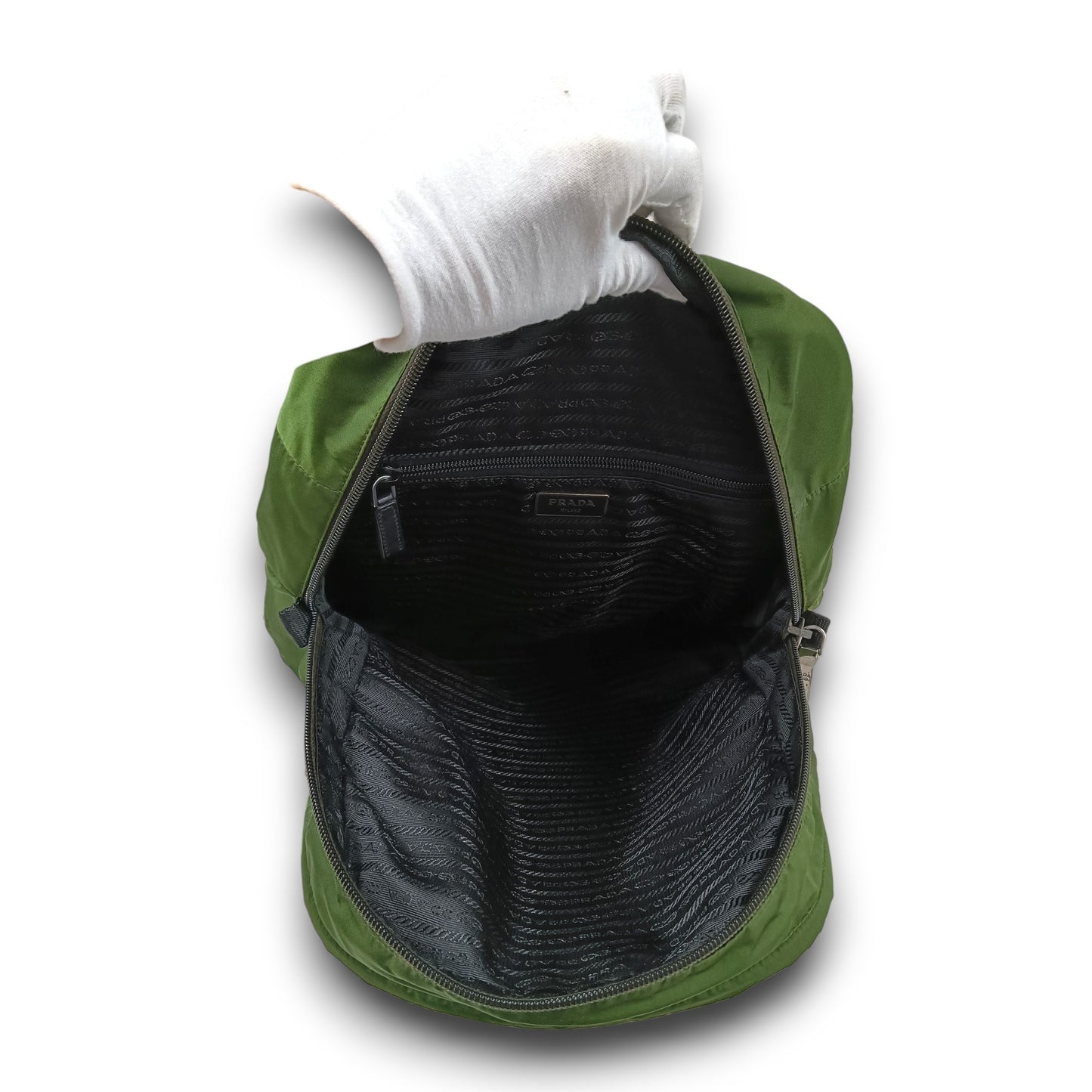 PRADA Rucksack BZ0026 Rank (B) Green Stain TESSUTO