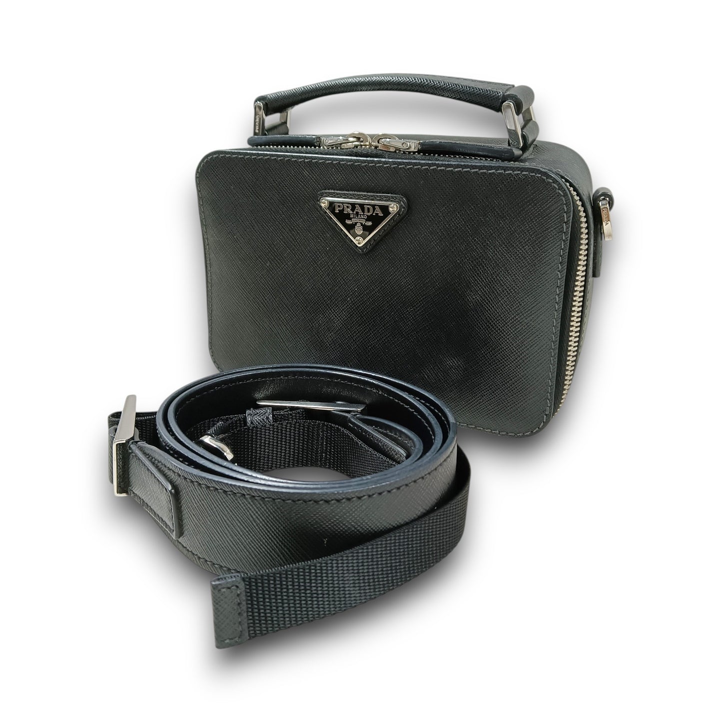 PRADA Shoulder Bag 2VH070 Rank (B) Black 56/9 Saffiano Travel