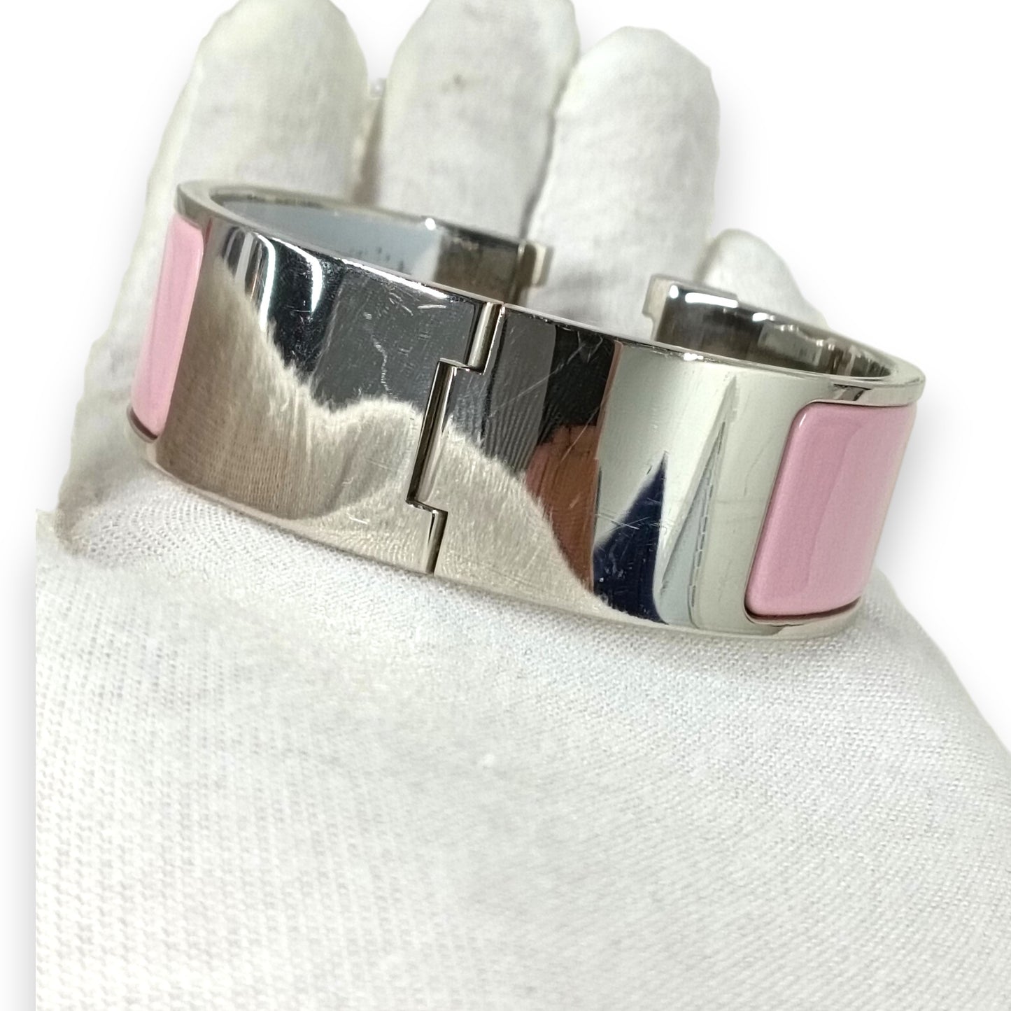 HERMES Bracelet Rank (B) Pink Clip H *Scratch