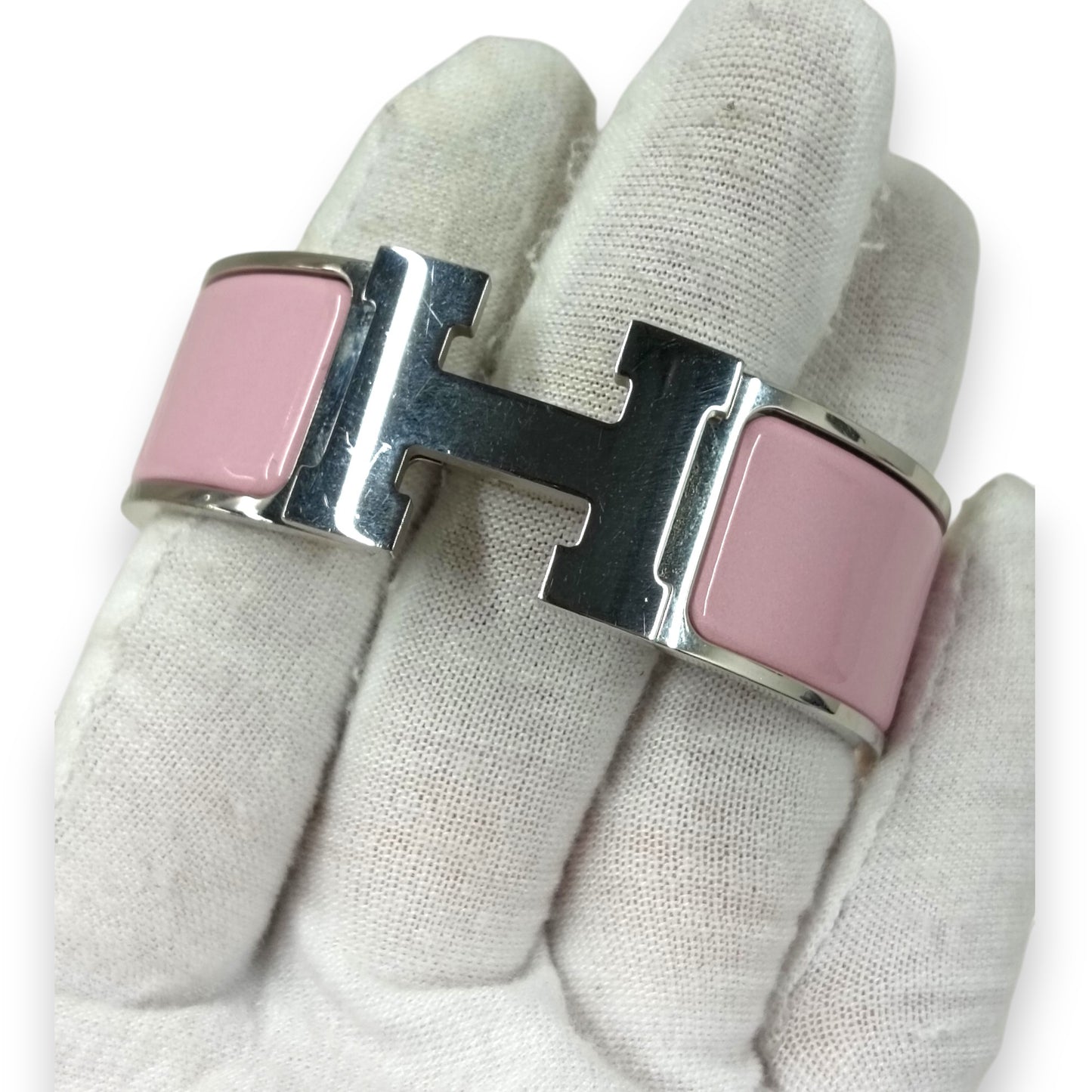 HERMES Bracelet Rank (B) Pink Clip H *Scratch