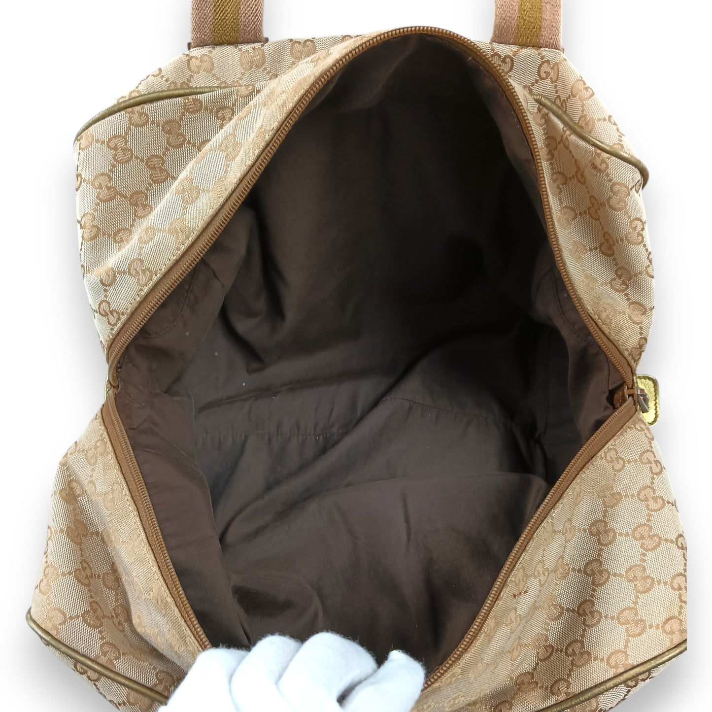 GUCCI Boston Bag 153240 491404 Rank (BC) Beige Damage/Stain
