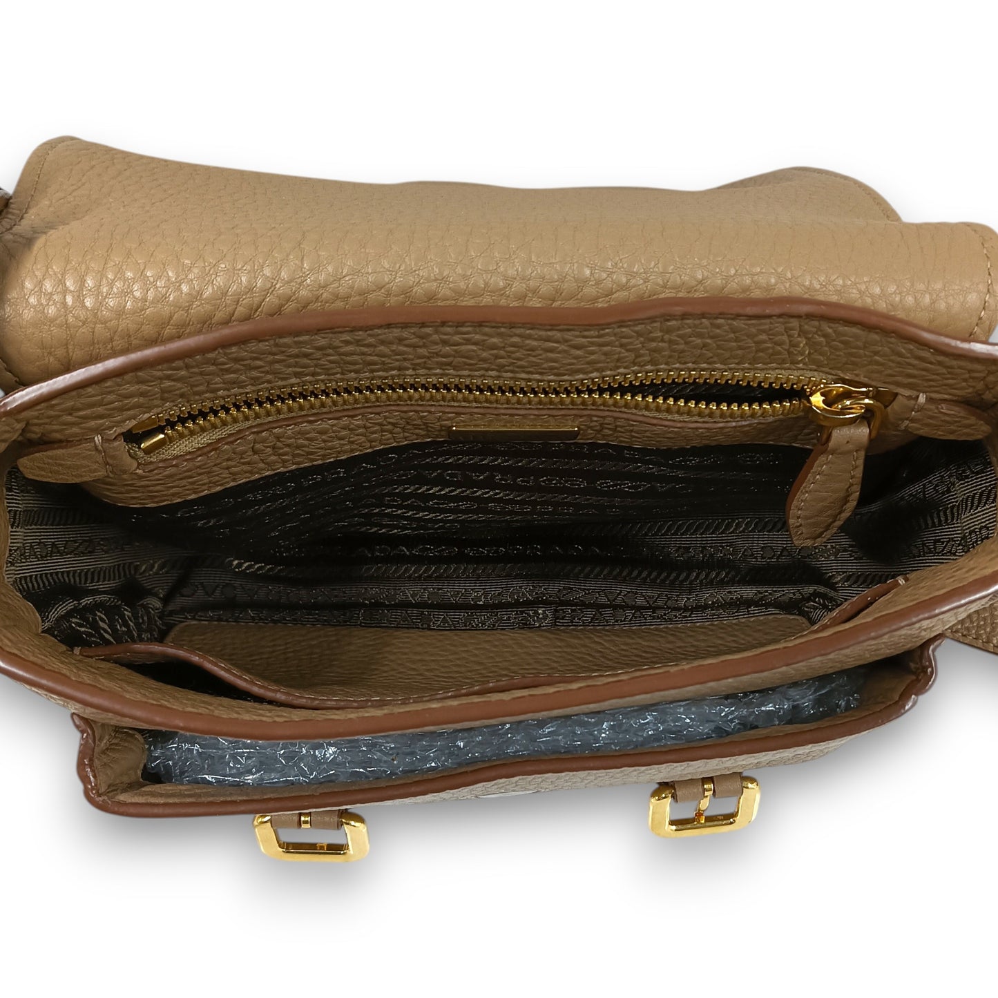 PRADA Shoulder Bag Vitello Daino Rank (AB) Brown 158