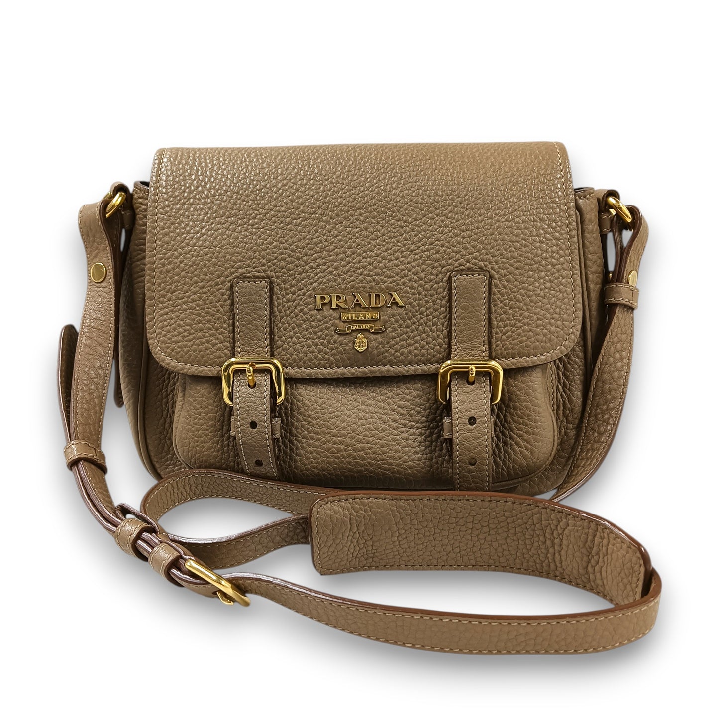 PRADA Shoulder Bag Vitello Daino Rank (AB) Brown 158