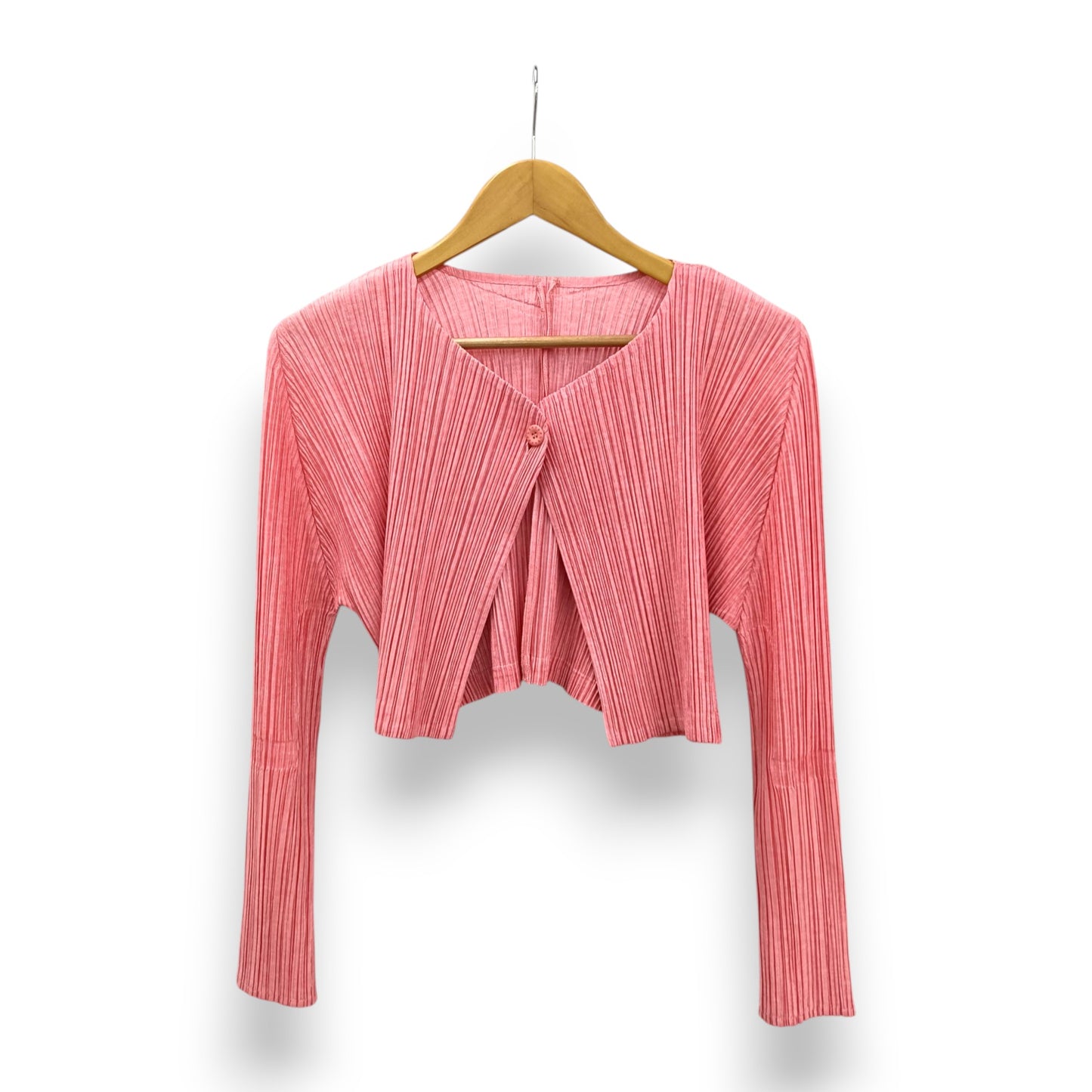 PLEATS PLEASE Cardigan Size 5 Lady's Pink Rank (B) PP96-J0128
