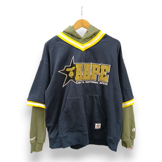 AAPE BY A BATHING APE Hoodie Size M Mens Navy Rank (B) AAPSWM3875XXI