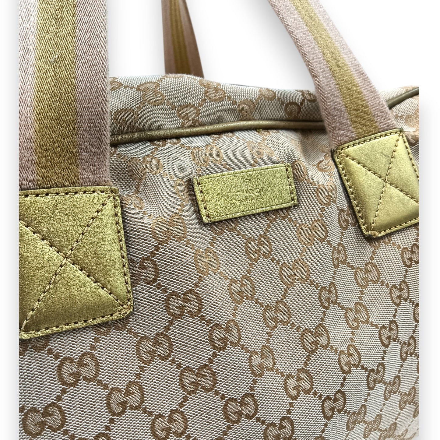 GUCCI Boston Bag 153240 491404 Rank (BC) Beige Damage/Stain