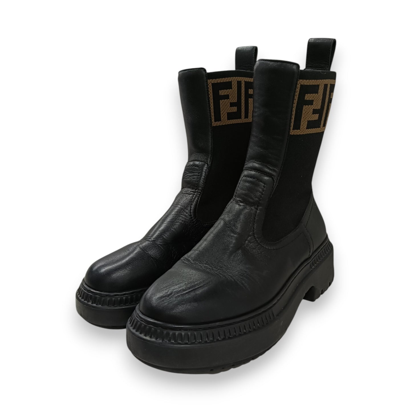 FENDI Boots 36 Lady's Black Rank (B) Damage 8T8457