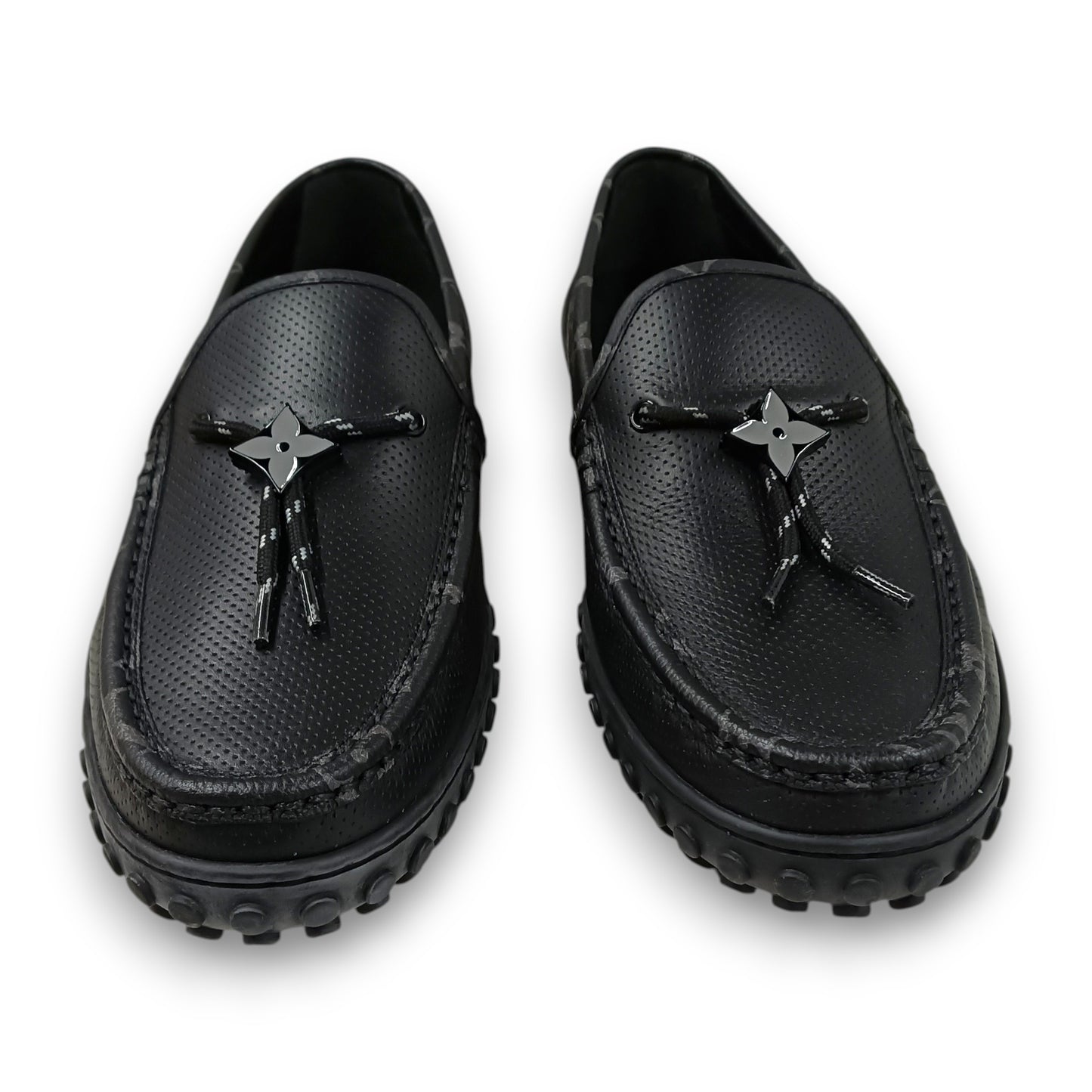 LOUIS VUITTON Loafers 7 Mens Black Rank (AB) ND 0212