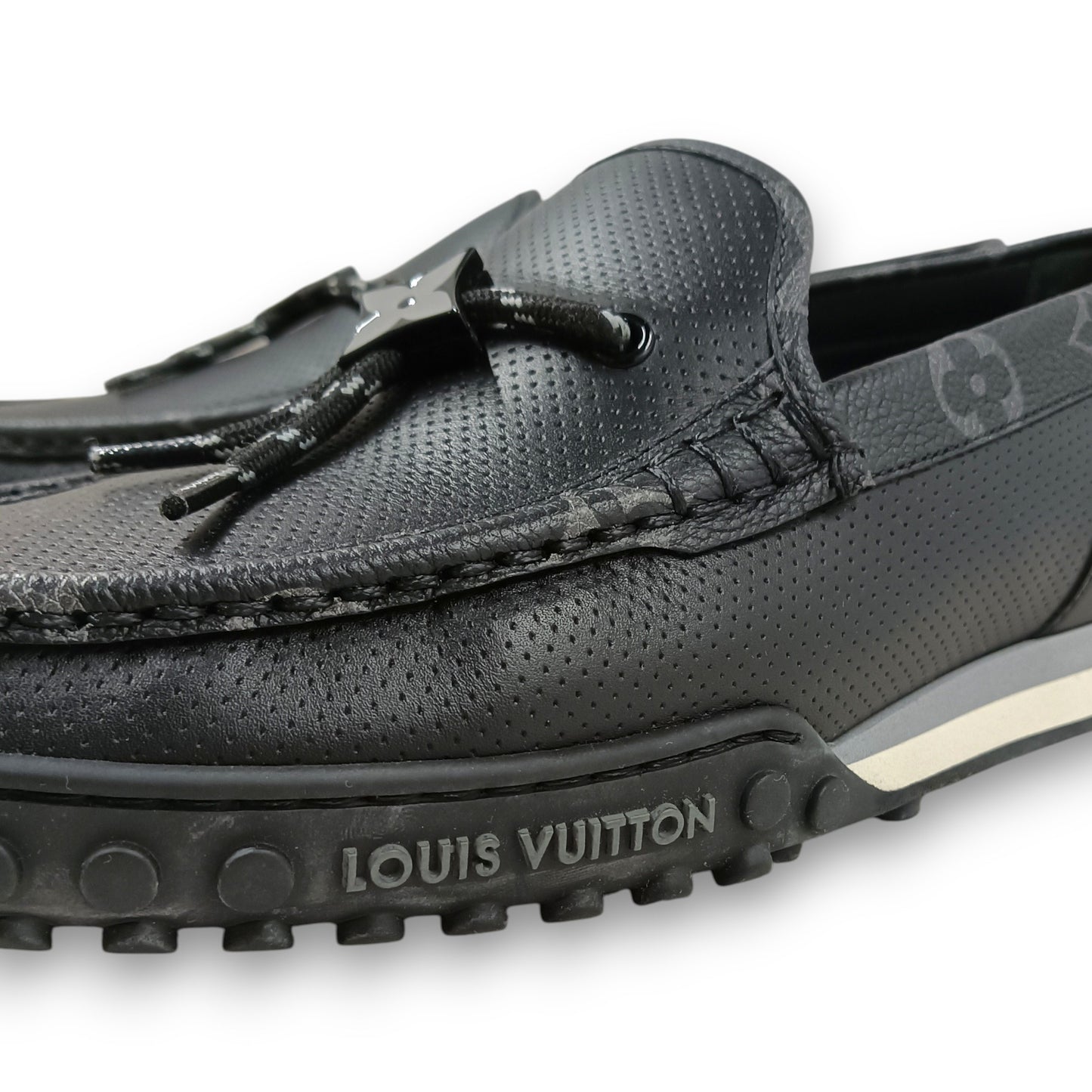 LOUIS VUITTON Loafers 7 Mens Black Rank (AB) ND 0212