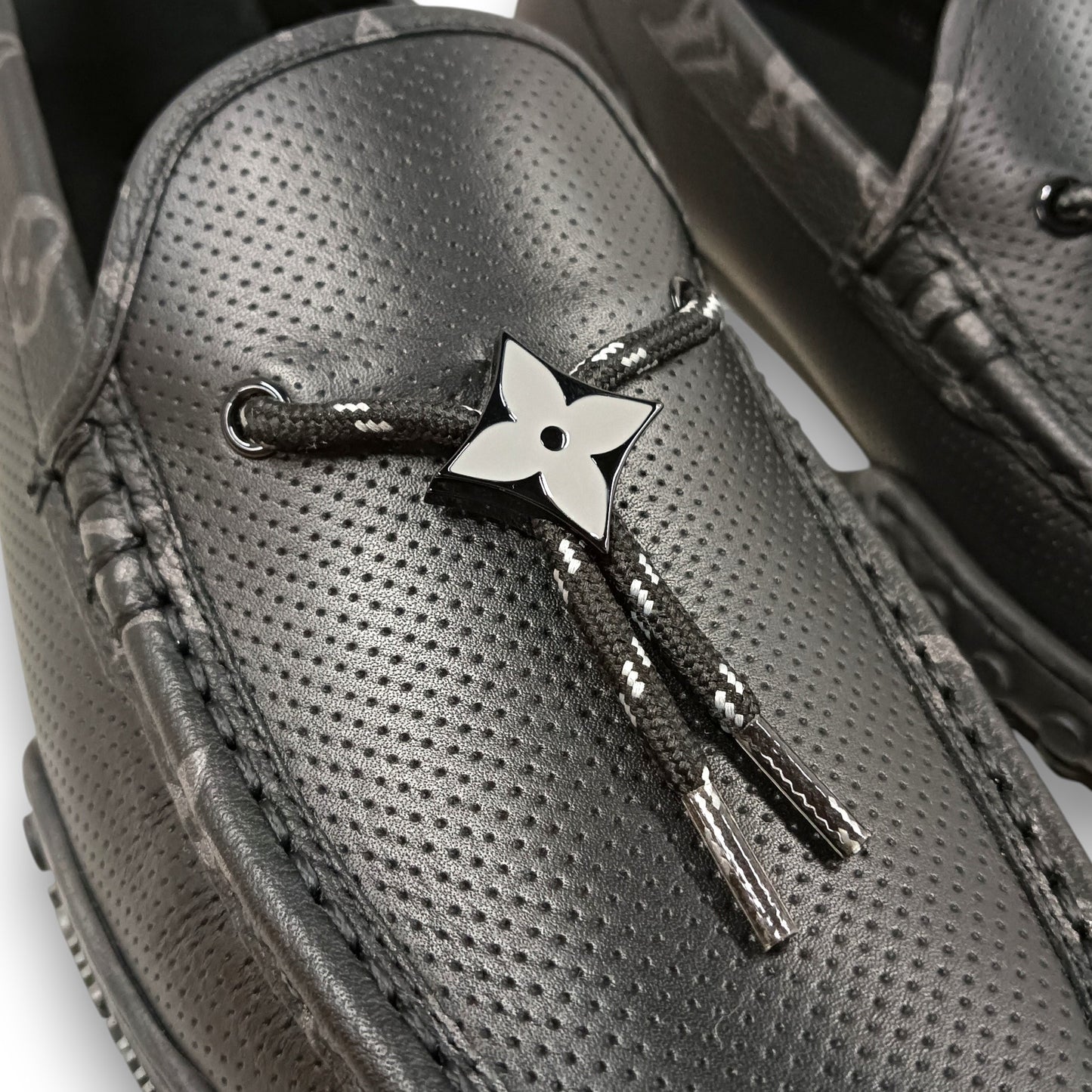 LOUIS VUITTON Loafers 7 Mens Black Rank (AB) ND 0212