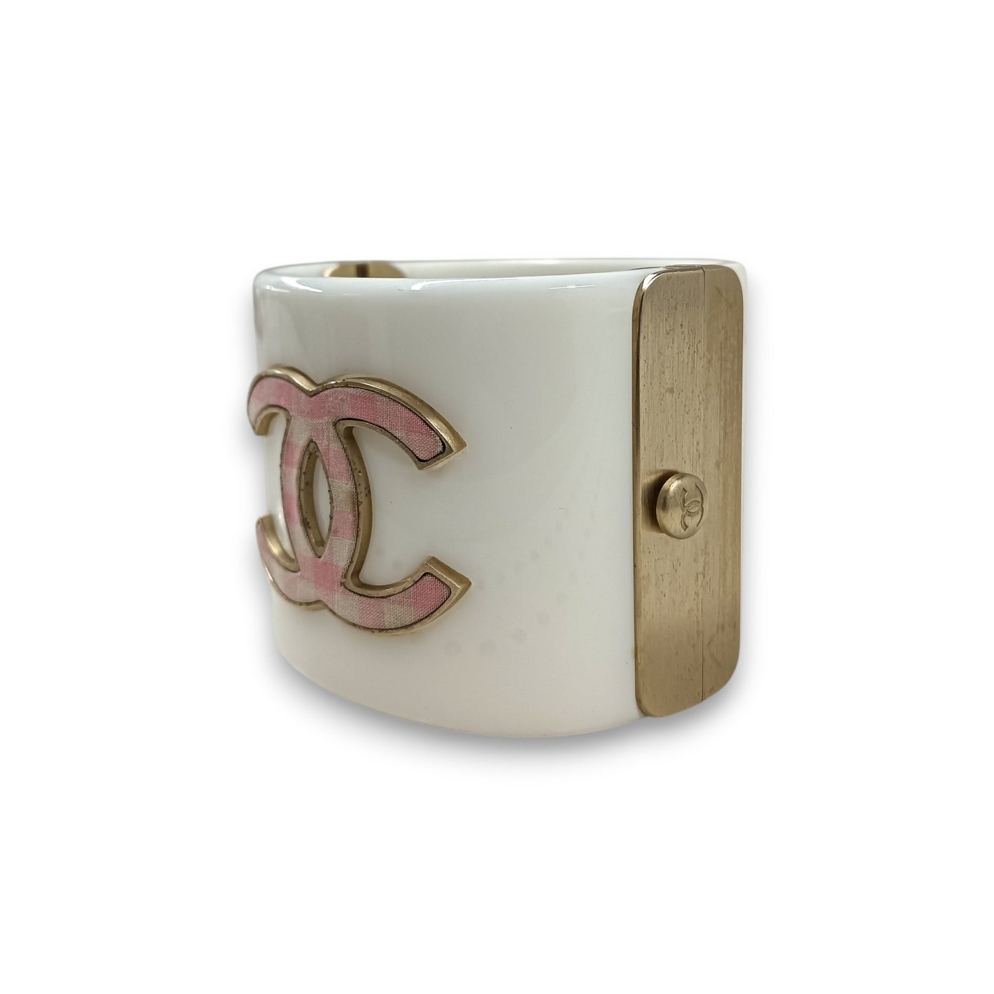 Bracelet CHANEL Rank (B) White/Pink *stain*