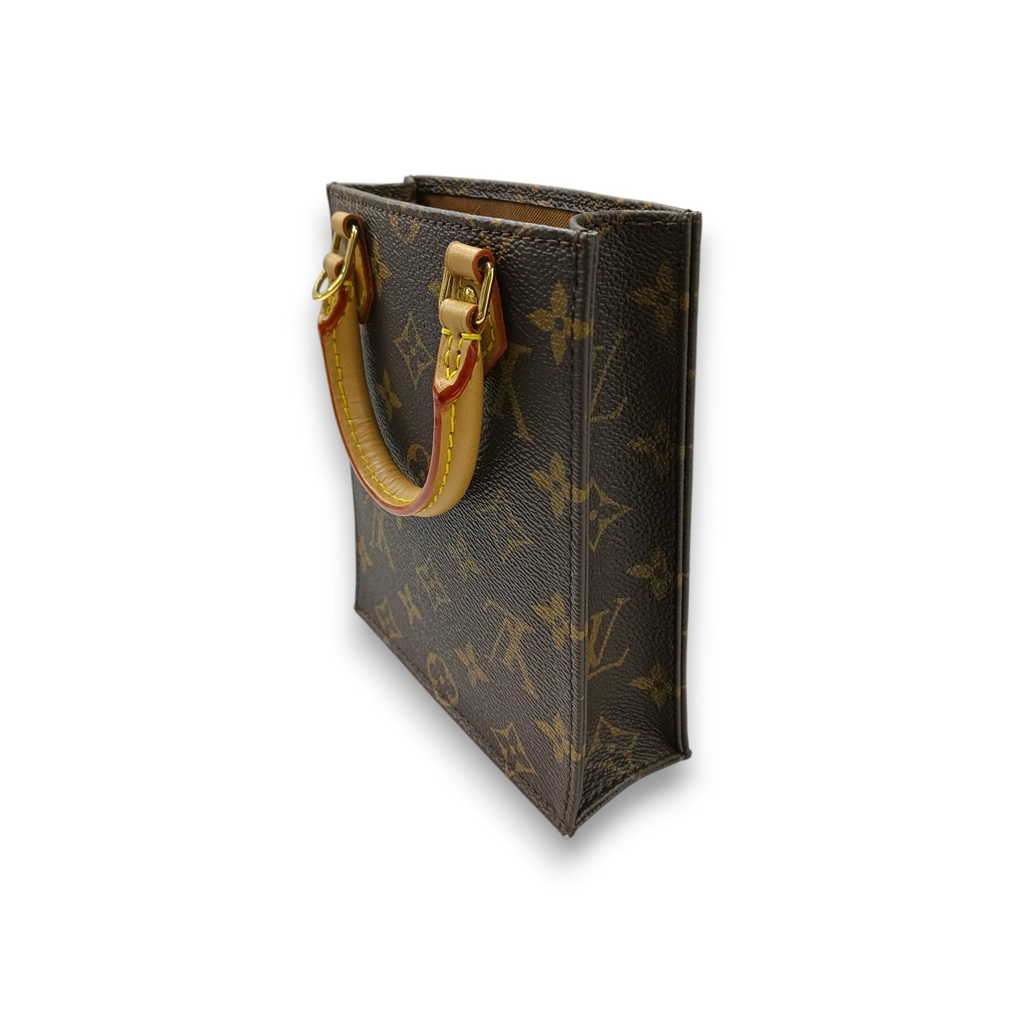 LOUIS VUITTON Patit Sac plat Monogram M81295 Rank (B) Brown Scratch/Stain NFC Pe