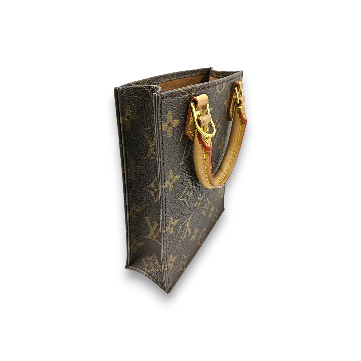 LOUIS VUITTON Patit Sac plat Monogram M81295 Rank (B) Brown Scratch/Stain NFC Pe
