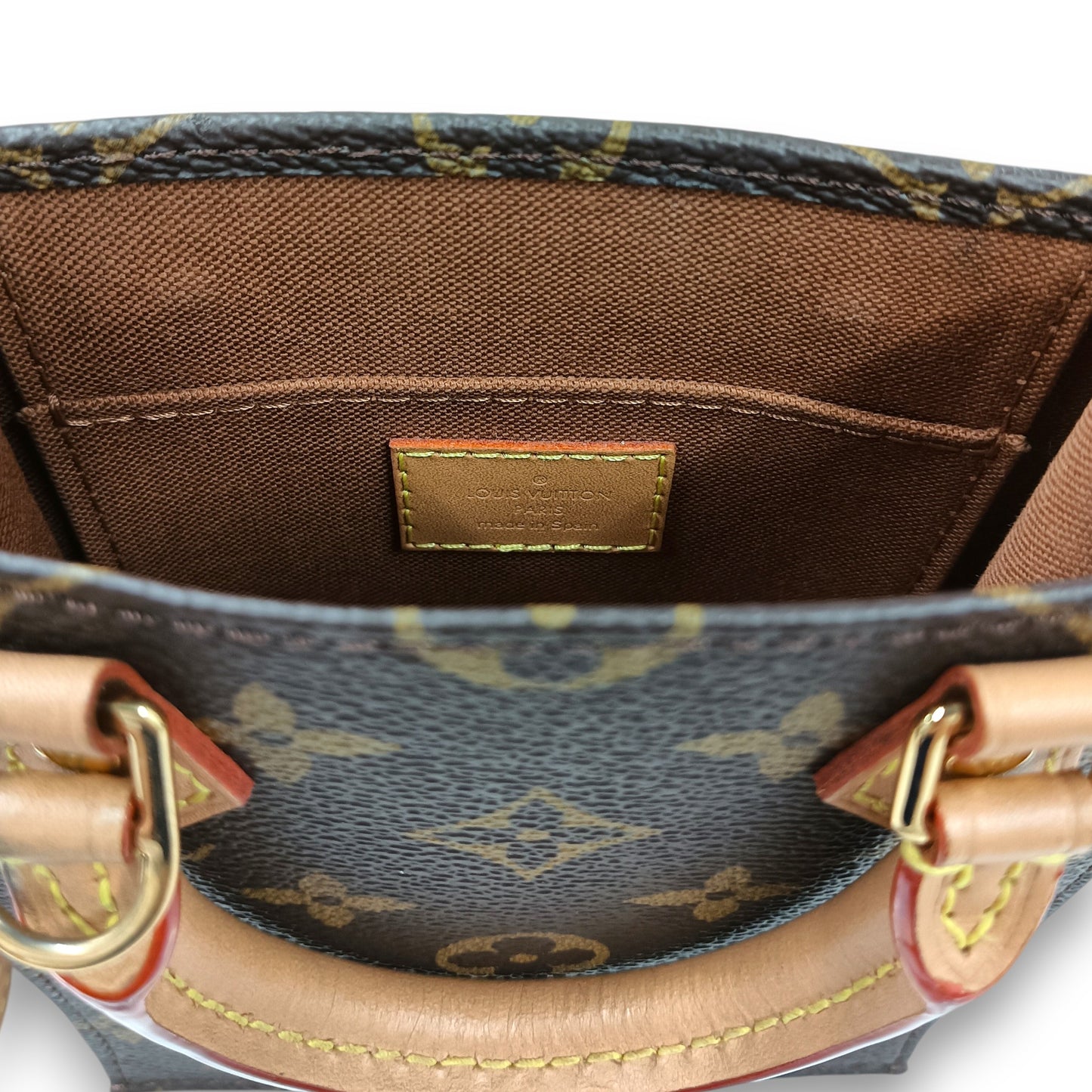 LOUIS VUITTON Patit Sac plat Monogram M81295 Rank (B) Brown Scratch/Stain NFC Pe