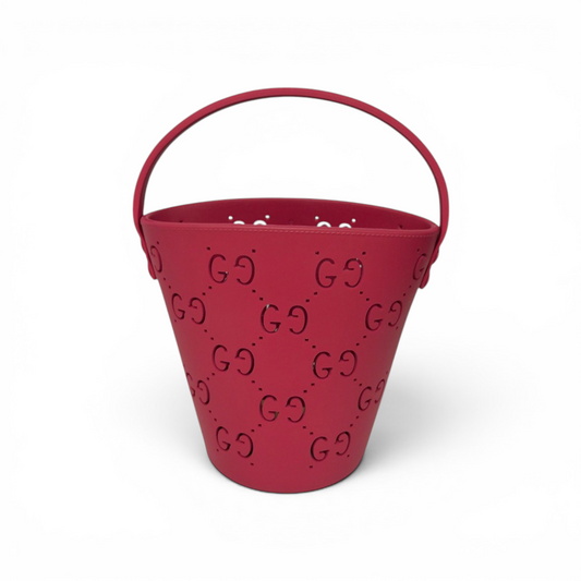 GUCCI BUCKET BAG 723051 SHOCKING PINK *INSIDE  STAIN RANK (B)
