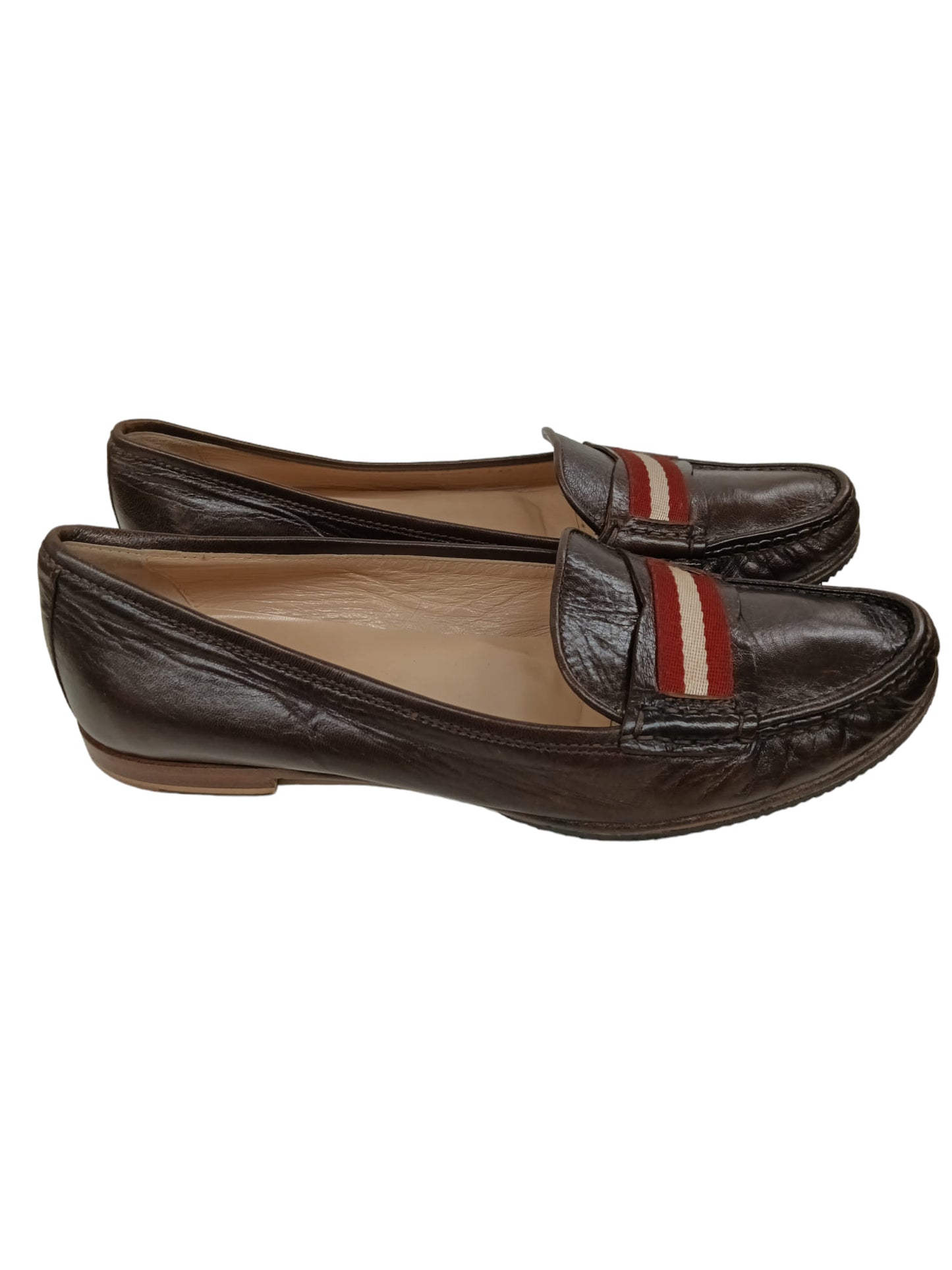 BALLY Loafers 37 Lady's Brown TOROTEA (Rank B)