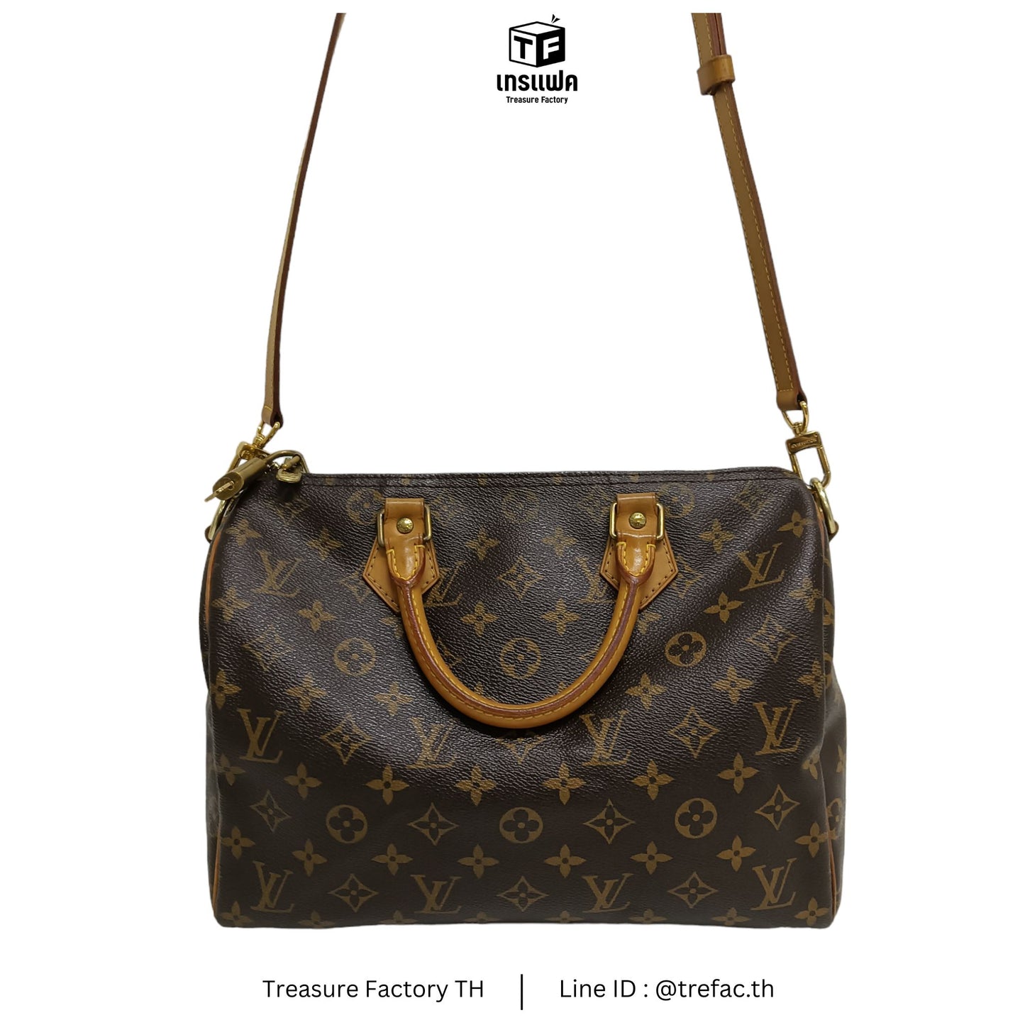 LOUIS VUITTON Boston Bag Monogram Brown Speedy 30 Bandouliere M41112