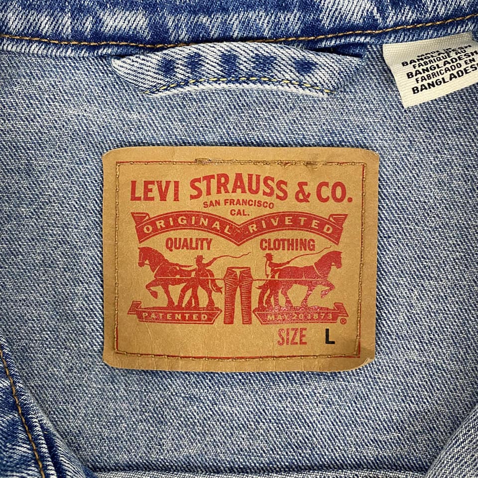 LEVI'S Denim Jacket Size L Men Blue  CW-2722 Stain