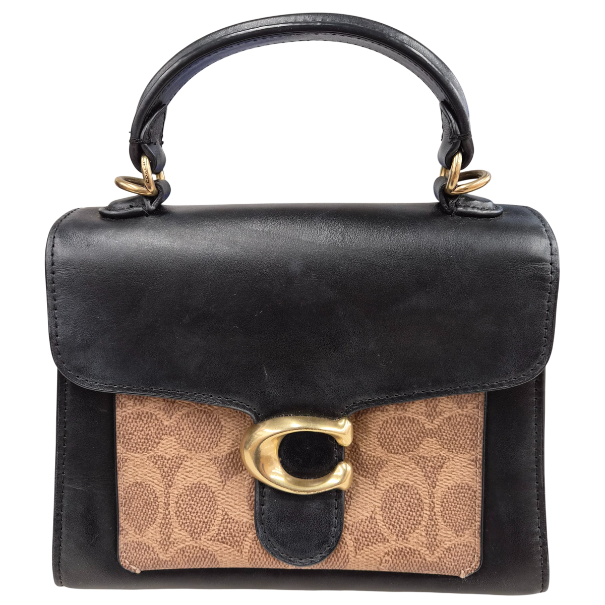 COACH Shoulder Bag 870 Black And Brown Rank(B) Stain