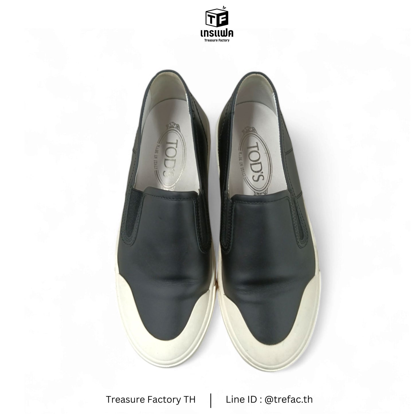 TOD'S Loafers Size 36.5 Lady's **Stain** Black Rank B