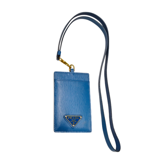 PRADA Card Case 1MC007 Blue Rank B