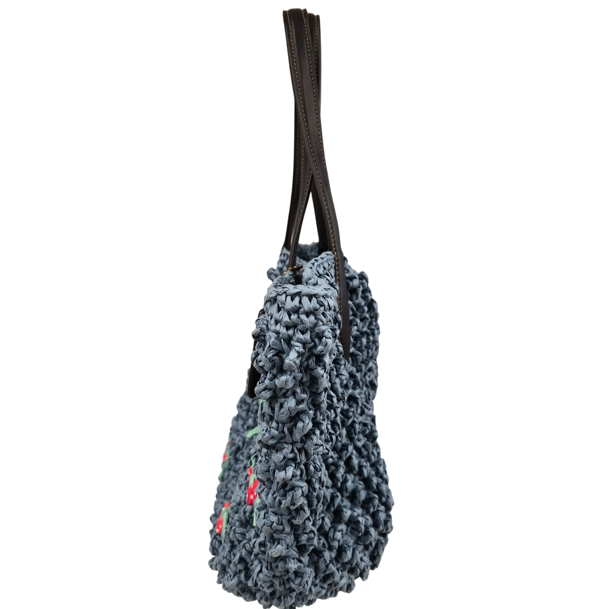 COACH Tote Bag CA035 Blue B2222 Small Tote with Strawberry Embroidery Rank(B)