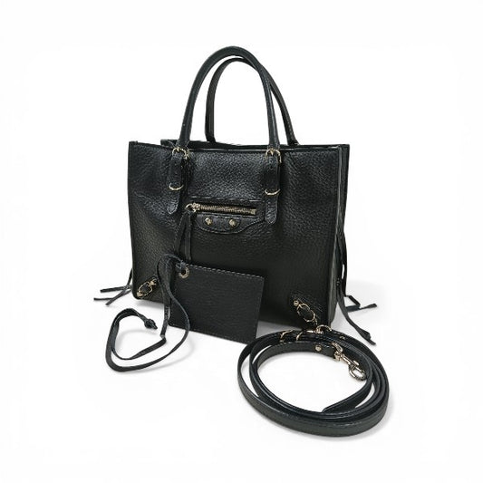 BALENCIAGA 2WAY Bag Papier Mini A4 Zip A 358333 Rank (B) Black Damage 1000.W.002123
