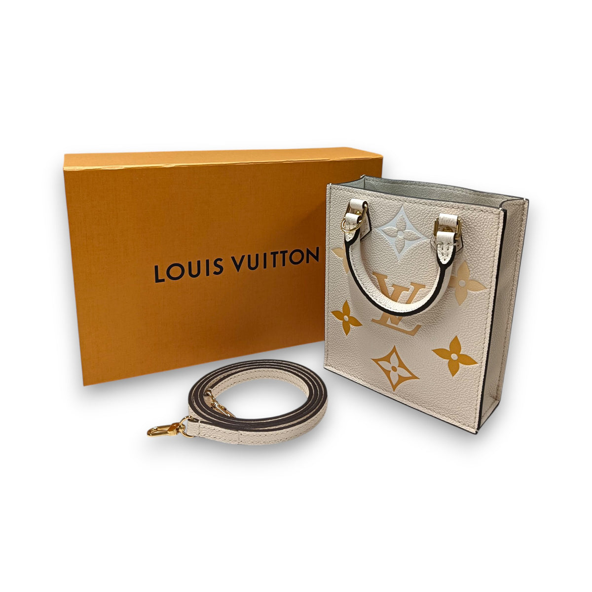 LOUIS VUITTON 2 WAY Bag M80449 Rank (A) Beige Petit Sac Plat