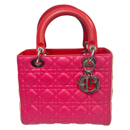CHRISTIAN DIOR 2WAY BAG Lady Dior Medium 16-B0-111  Pink/ShockingPink