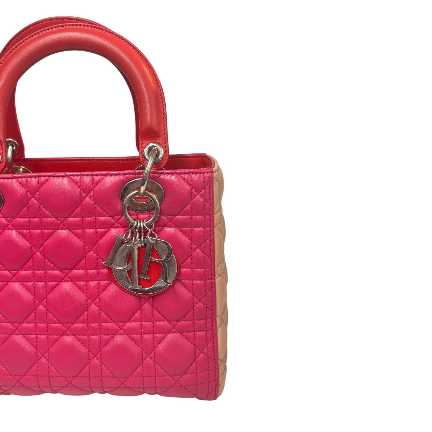 CHRISTIAN DIOR 2WAY BAG Lady Dior Medium 16-B0-111  Pink/ShockingPink