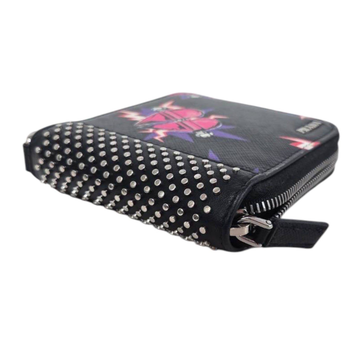 PRADA Coin Case 45514365 Black Frankenheart Saffiano