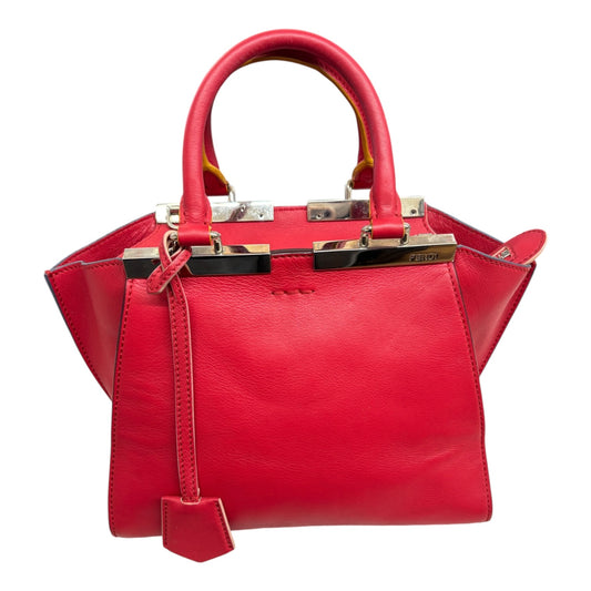 FENDI Tote Bag 8BH333 Red Damage No Shoulder Strap