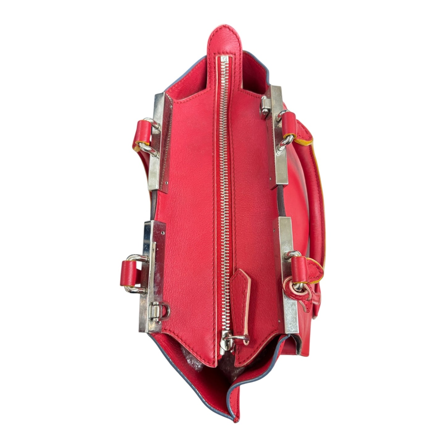 FENDI Tote Bag 8BH333 Red Damage No Shoulder Strap